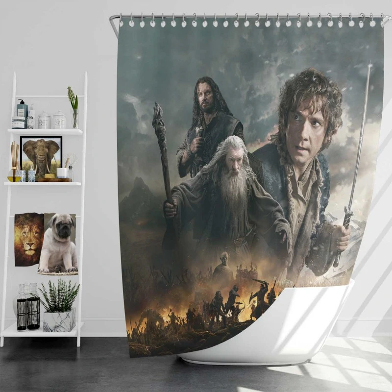 The Hobbit The Battle Of The Five Armies Fantasy Movie Bath Shower Curtain