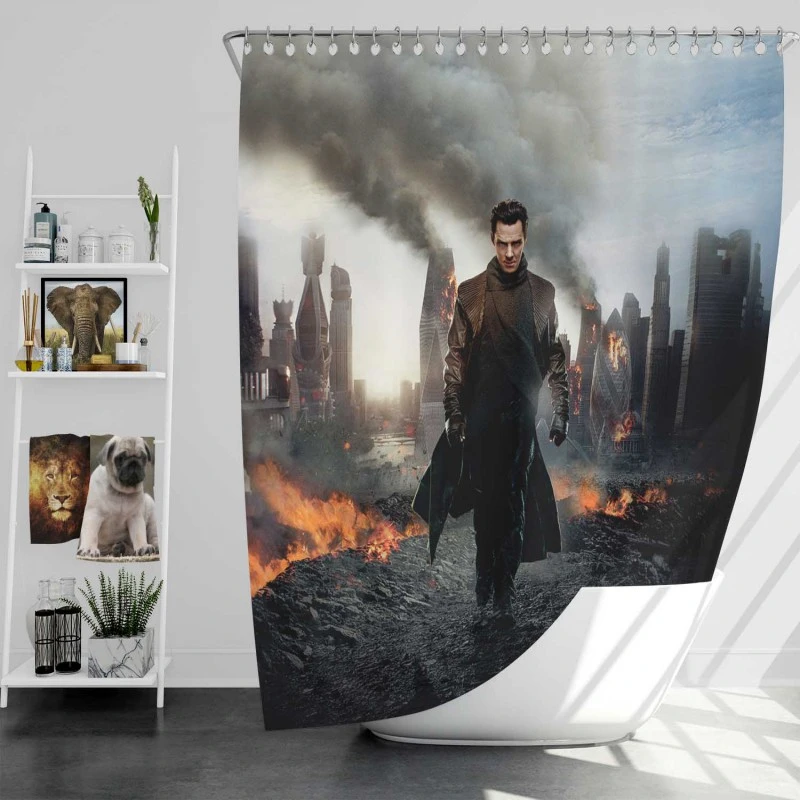 Star Trek Into Darkness Movie Benedict Cumberbatch Bath Shower Curtain
