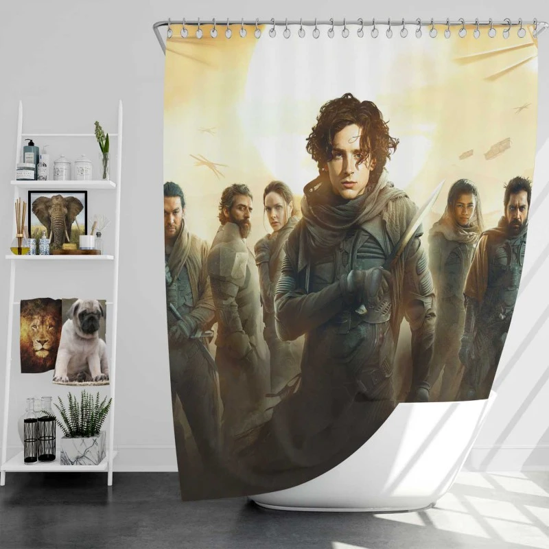 Dune Movie Timothee Chalame Javier Bardem Bath Shower Curtain