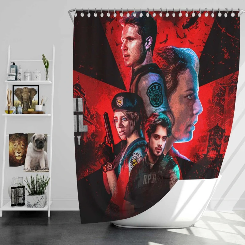 Resident Evil Welcome To Raccoon City Movie Poster Bath Shower Curtain
