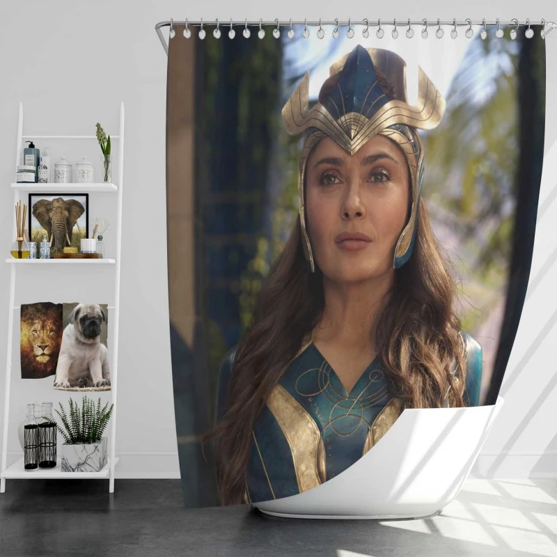 Eternals Movie Salma Hayek Ajak Marvel Bath Shower Curtain