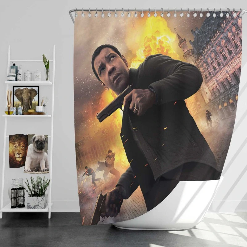 The Equalizer 2 Movie Denzel Washington Bath Shower Curtain