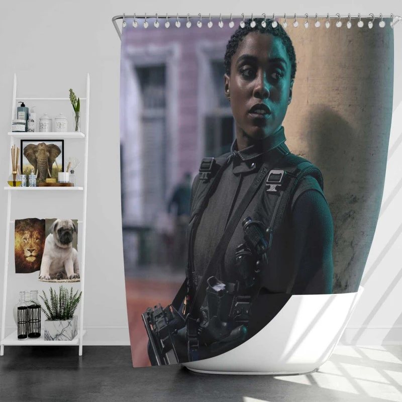No Time To Die Movie Lashana Lynch Bath Shower Curtain
