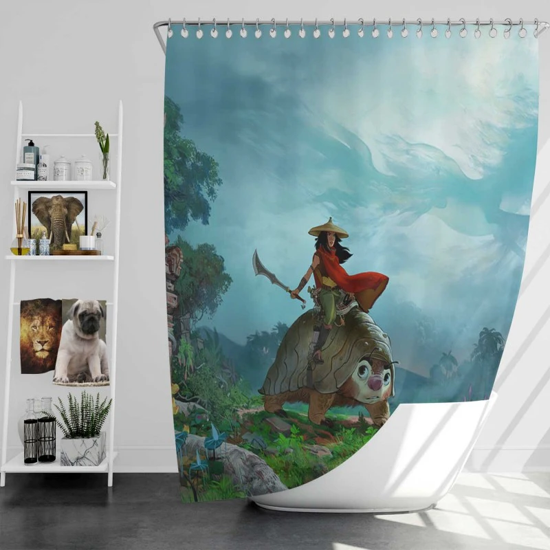 Raya And The Last Dragon Movie Cast Poster Bath Shower Curtain