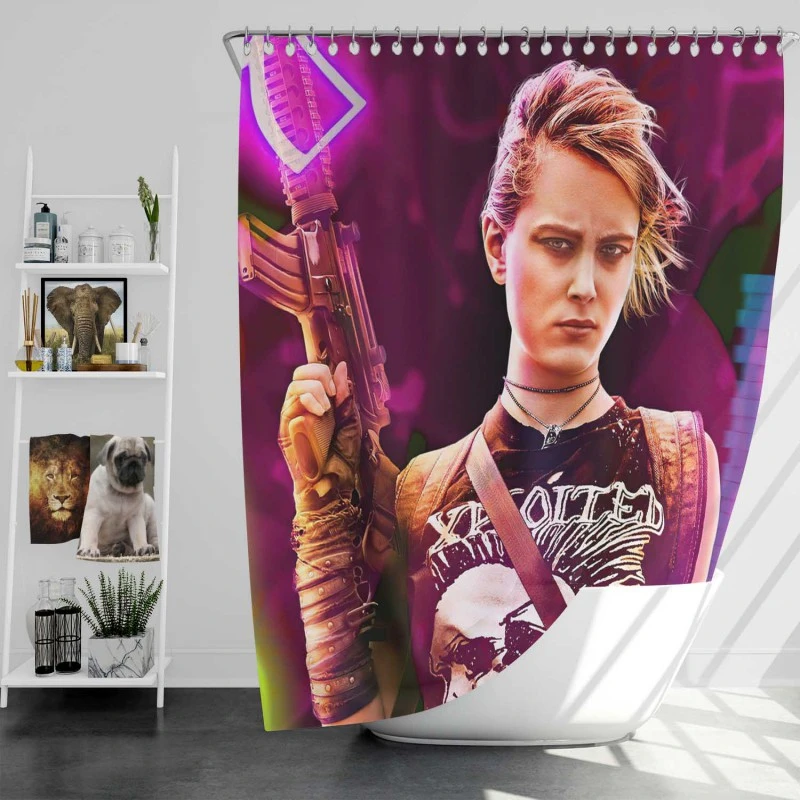 Nora Arnezeder As Lilly The Coyote In Army Of The Dead Movie Bath Shower Curtain