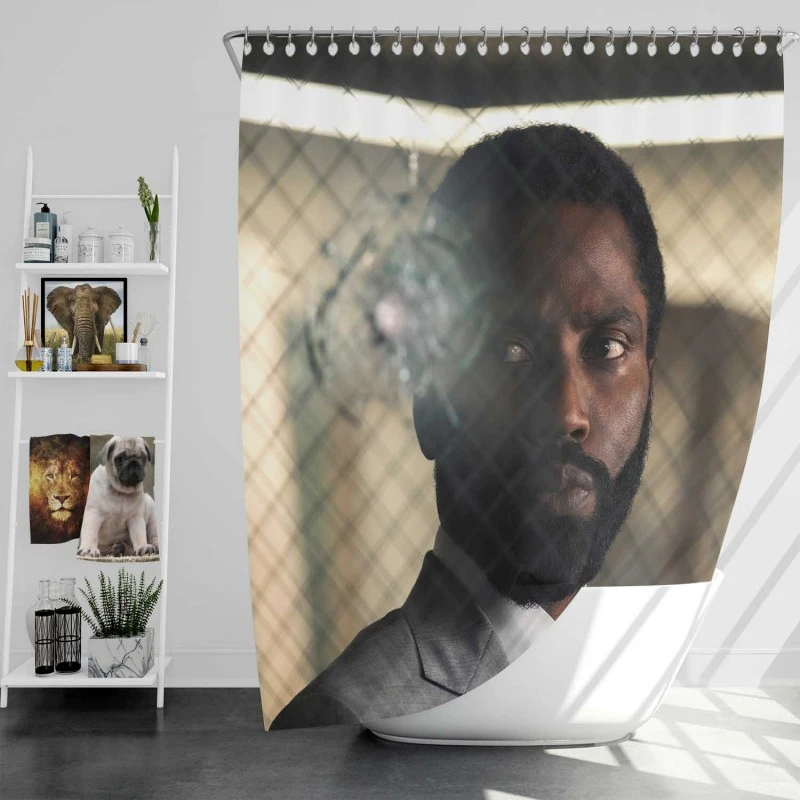 Tenet Movie Christopher Nolan Spy Thriller Bath Shower Curtain