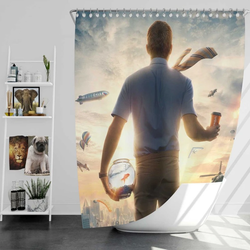 Free Guy Movie Ryan Reynolds Bath Shower Curtain