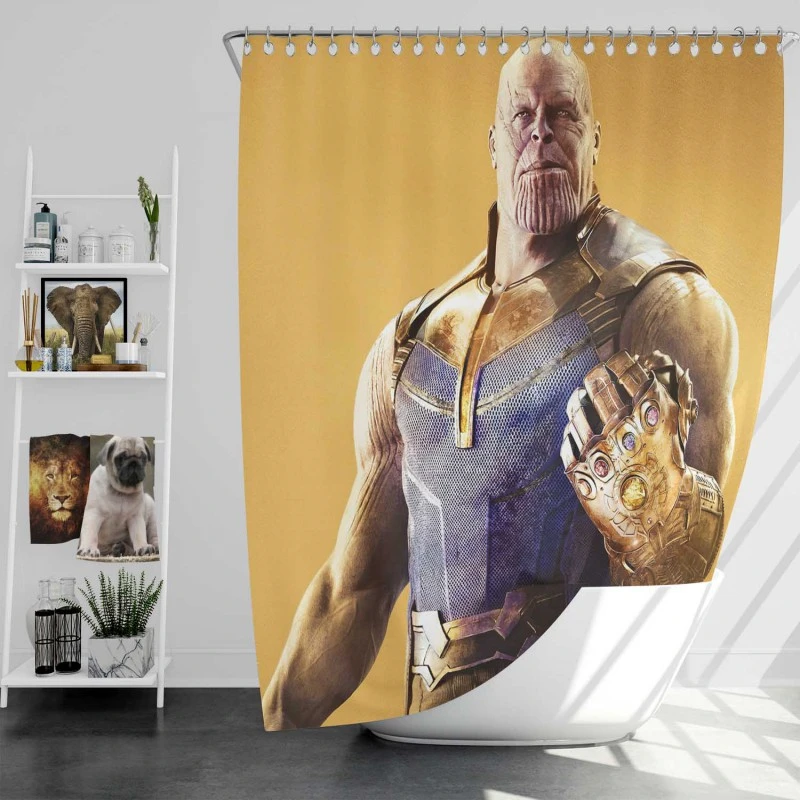 Thanos In Avengers Infinity War Movie Bath Shower Curtain