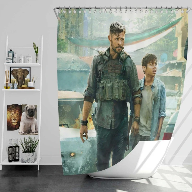 Extraction Movie Chris Hemsworth Bath Shower Curtain