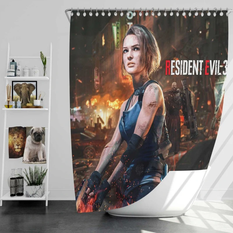 Resident Evil 3 Movie Jill Valentine Bath Shower Curtain