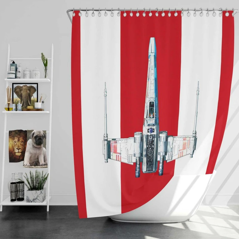 Star Wars Movie X-Wing Starfighter Bath Shower Curtain