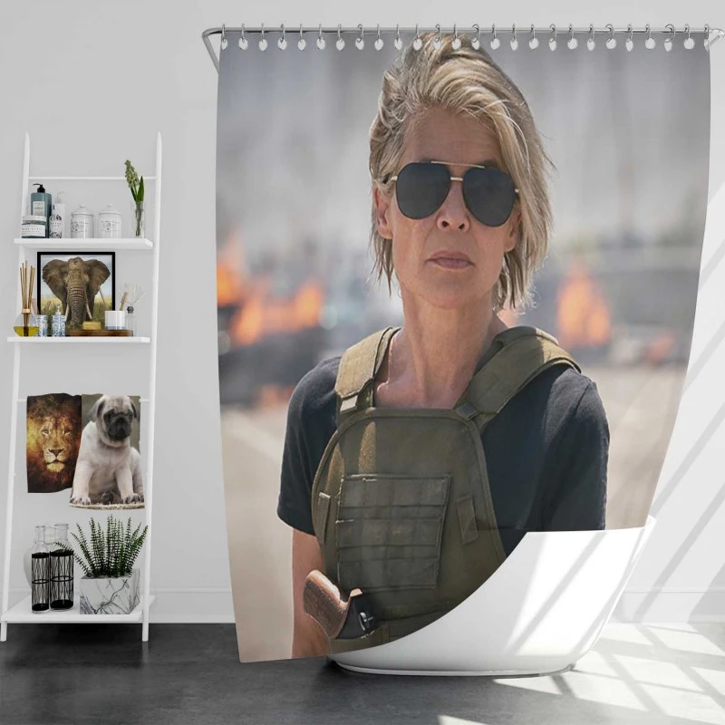 Terminator Dark Fate Movie Sarah Connor Bath Shower Curtain