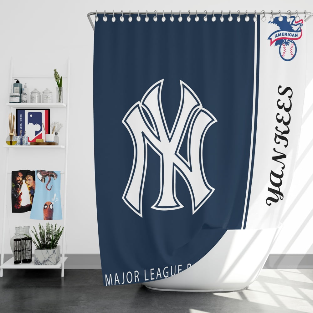 New York Yankees Mlb Baseball American League Bath Shower Curtain