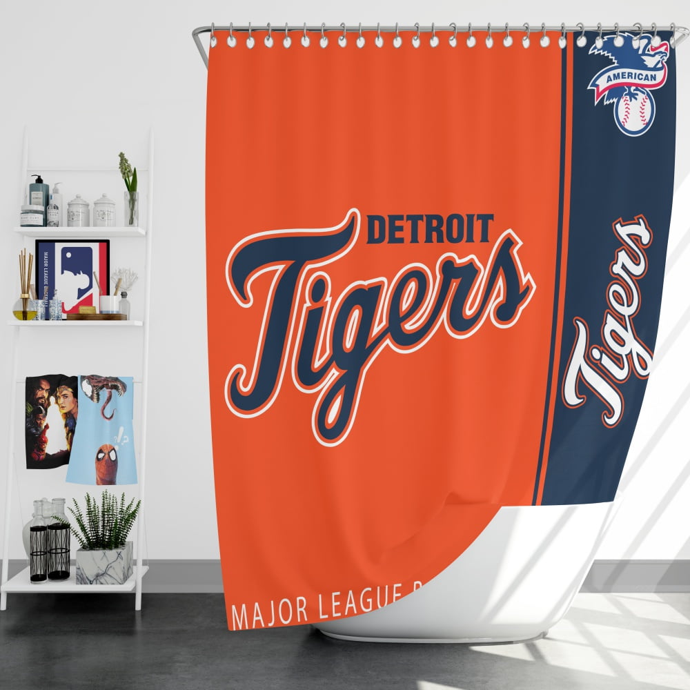Detroit Tigers Mlb Baseball American League Bath Shower Curtain