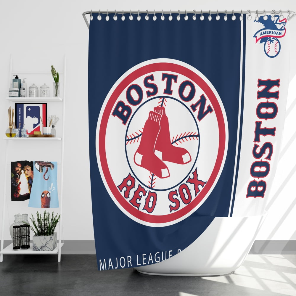 Boston Red Sox Mlb Baseball American League Bath Shower Curtain