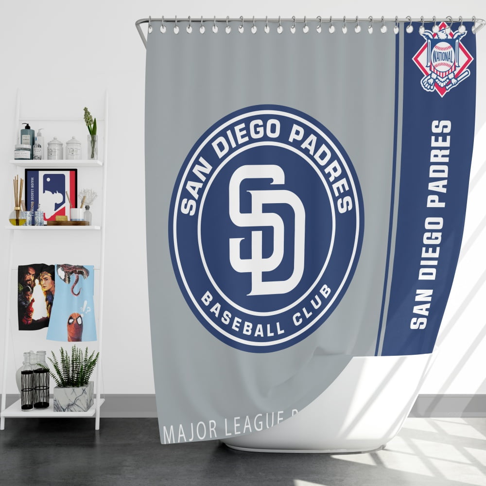 San Diego Padres Mlb Baseball National League Bath Shower Curtain