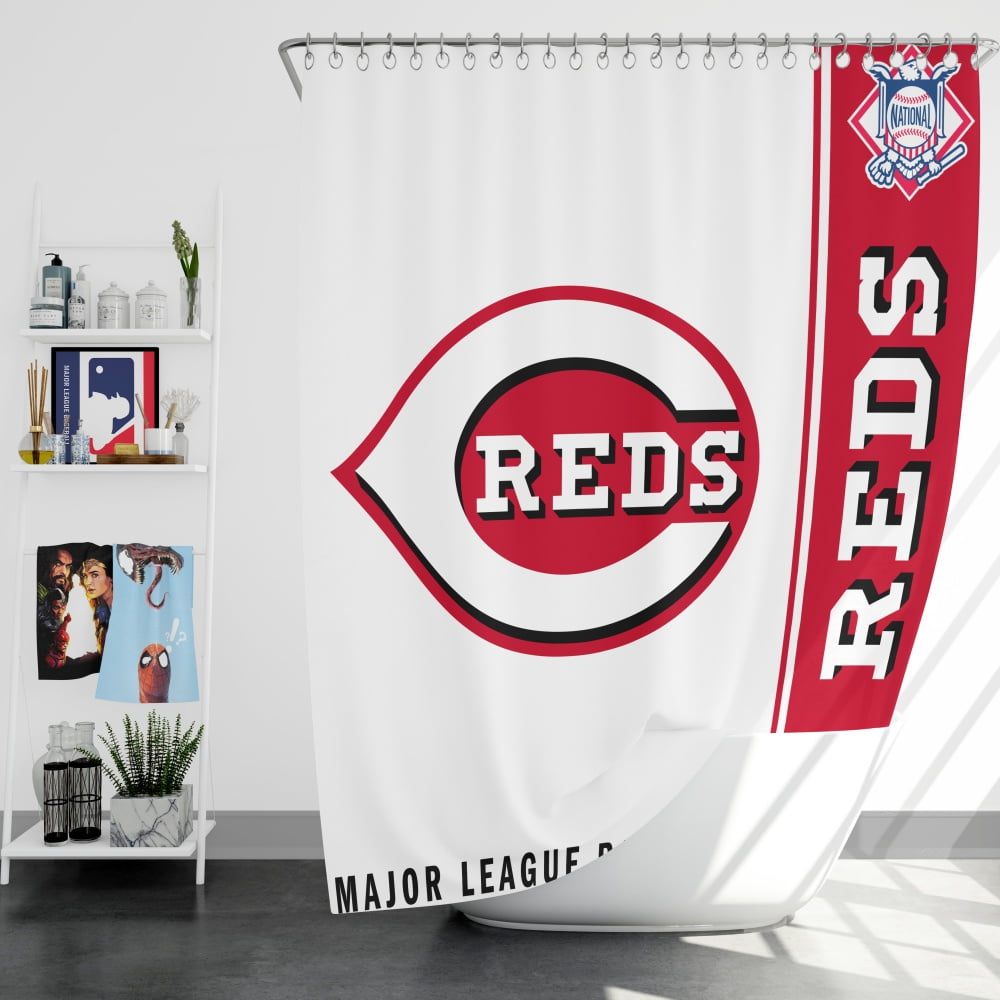 Cincinnati Reds Mlb Baseball National League Bath Shower Curtain