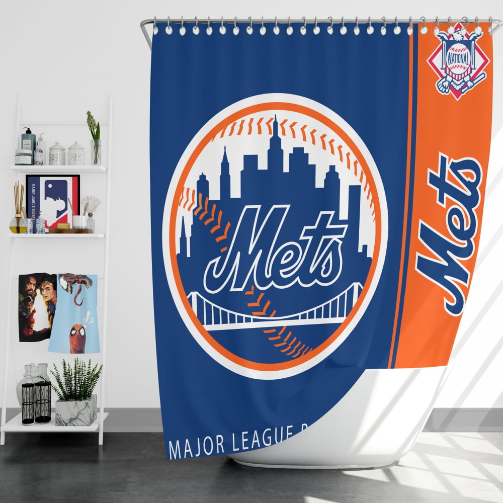 New York Mets Mlb Baseball National League Bath Shower Curtain