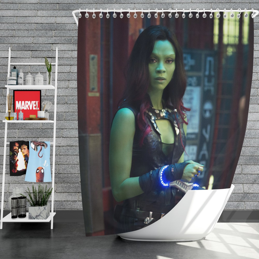 Guardians Of The Galaxy Movie Gamora Zoe Saldana Shower Curtain