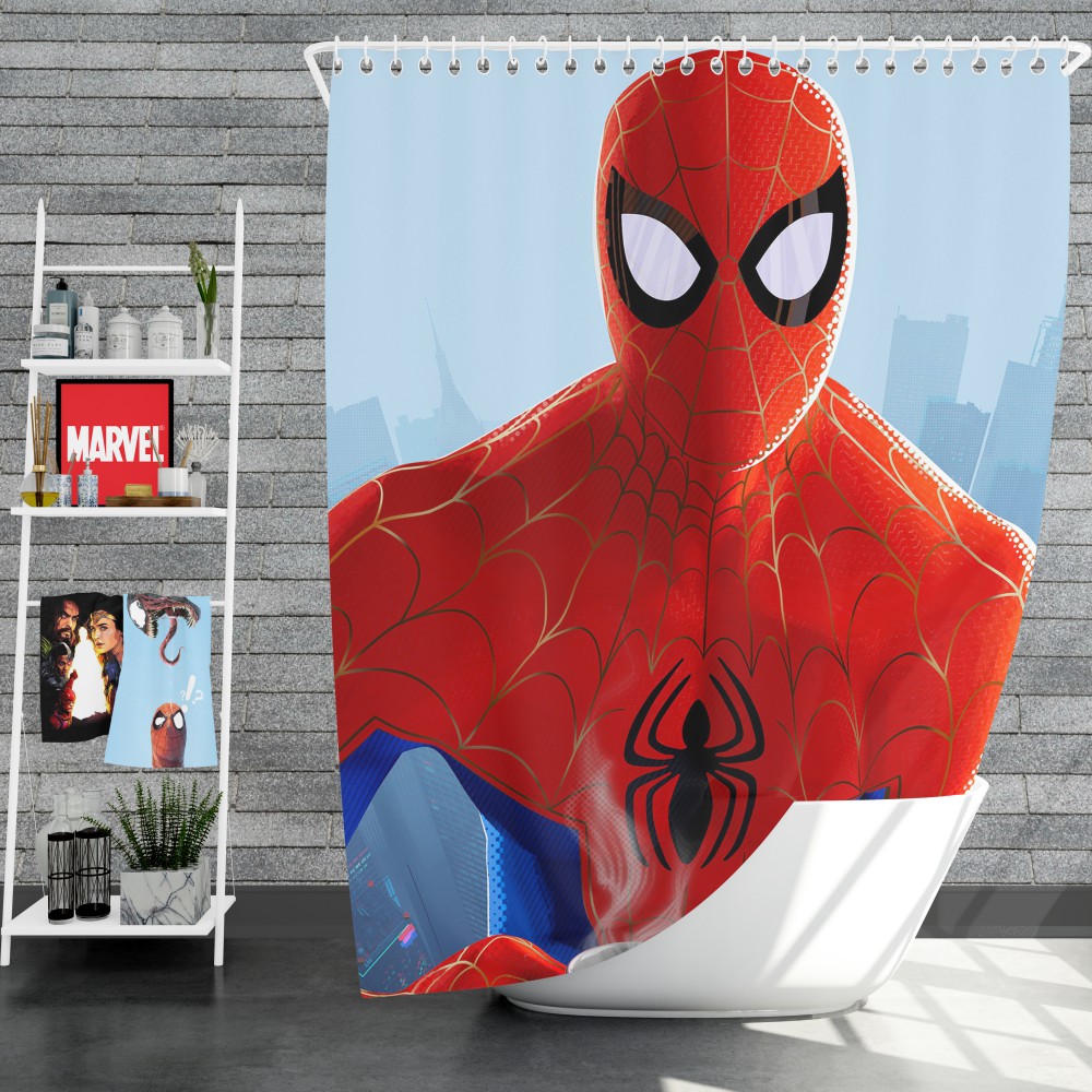 Spider-Man Into The Spider-Verse Movie Shower Curtain