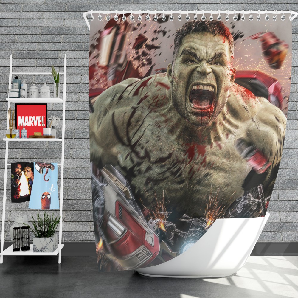 Mcu Avengers Endgame Movie Hulk Shower Curtain
