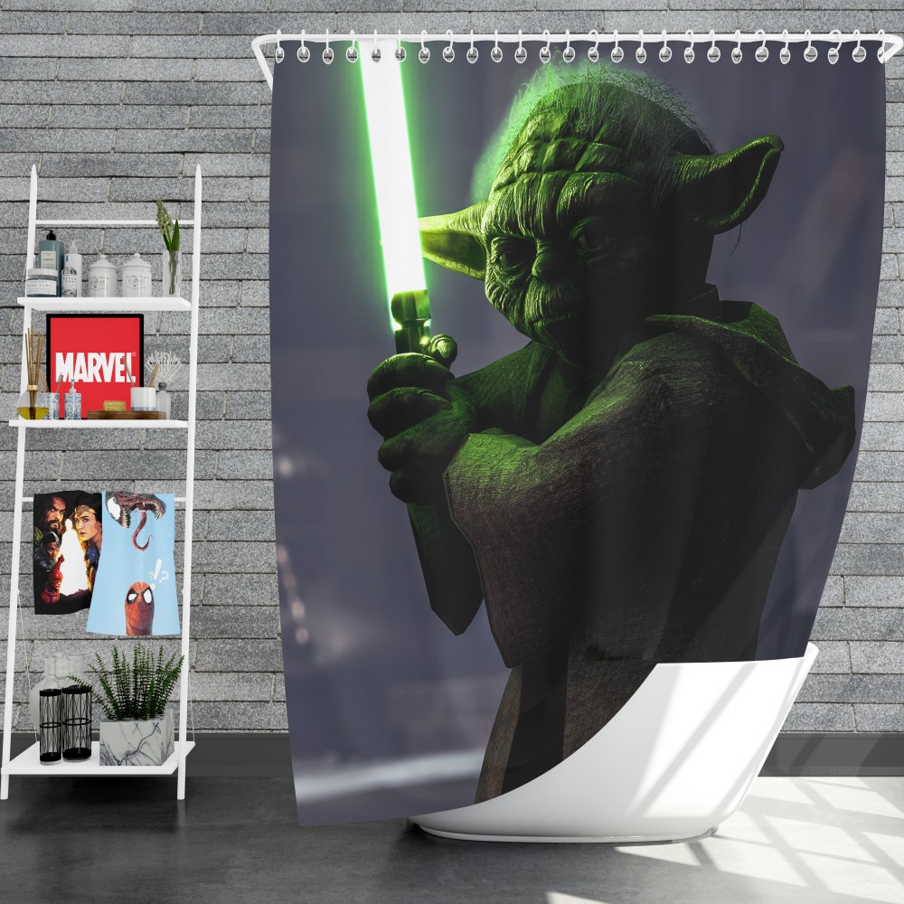 Star Wars Battlefront Ii 2017 Movie Yoda Shower Curtain