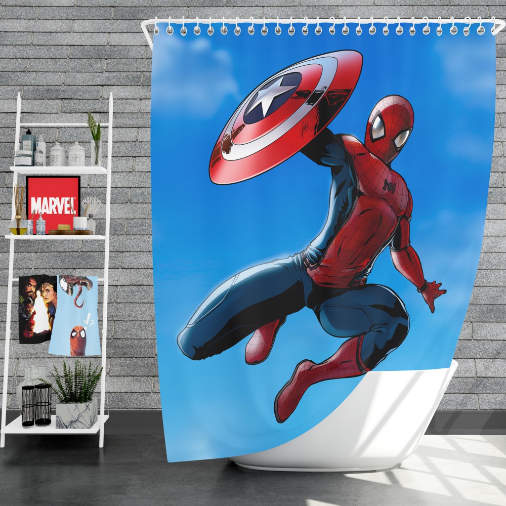 Captain America Civil War Movie Spider-Man Shower Curtain