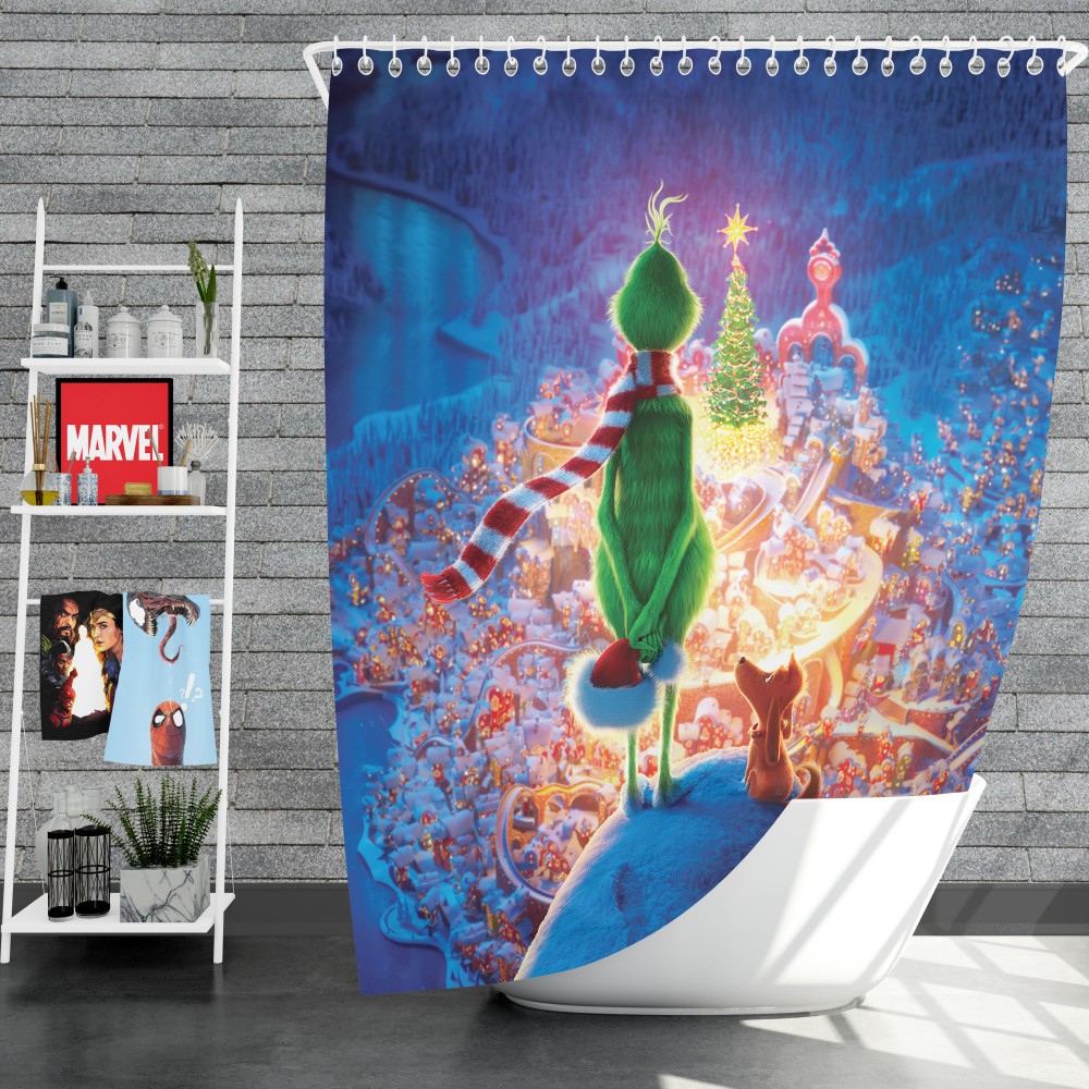 The Grinch Movie Christmas Shower Curtain