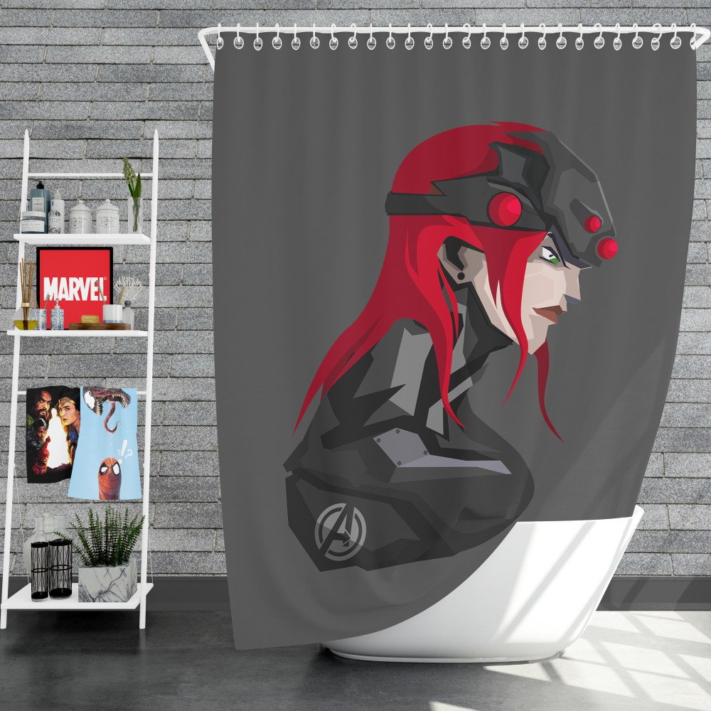 Black Widow Movie Marvel Mcu Super Women Avenger Shower Curtain