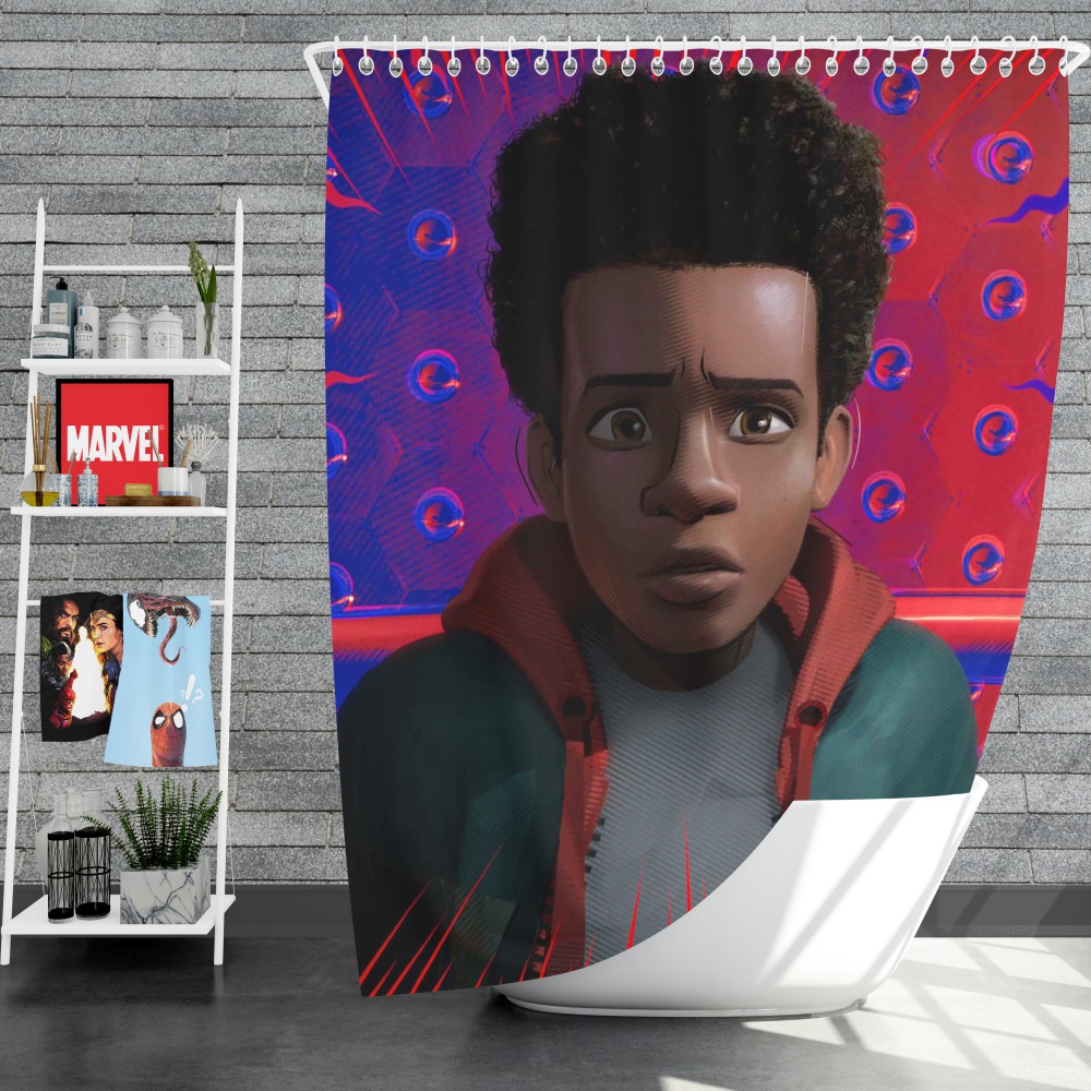 Spider-Man Into The Spider-Verse Movie Avenger Spider Universe Shower Curtain