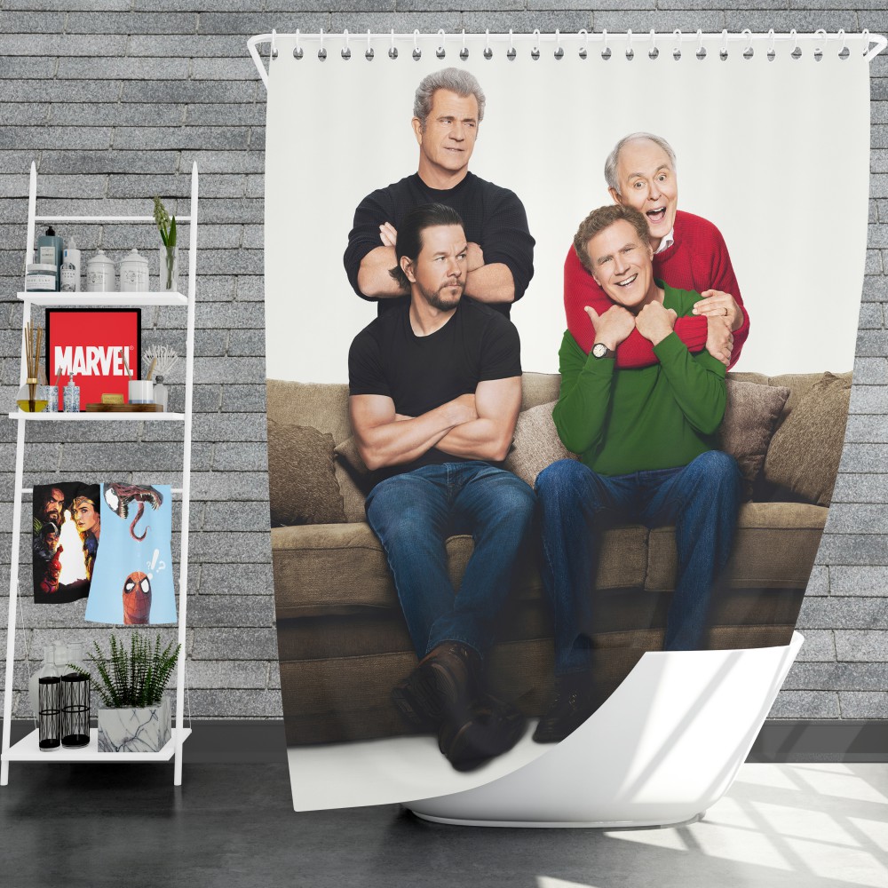 Daddys Home 2 Movie John Lithgow Mark Wahlberg Mel Gibson Will Ferrell Shower Curtain
