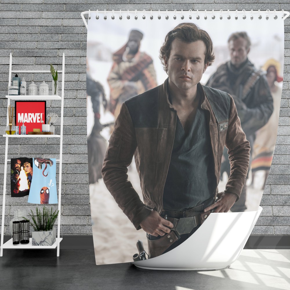 Solo A Star Wars Story Movie Alden Ehrenreich Han Solo Shower Curtain