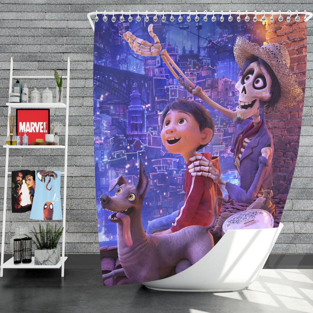 Coco Movie Dante Hector Miguel Rivera Shower Curtain