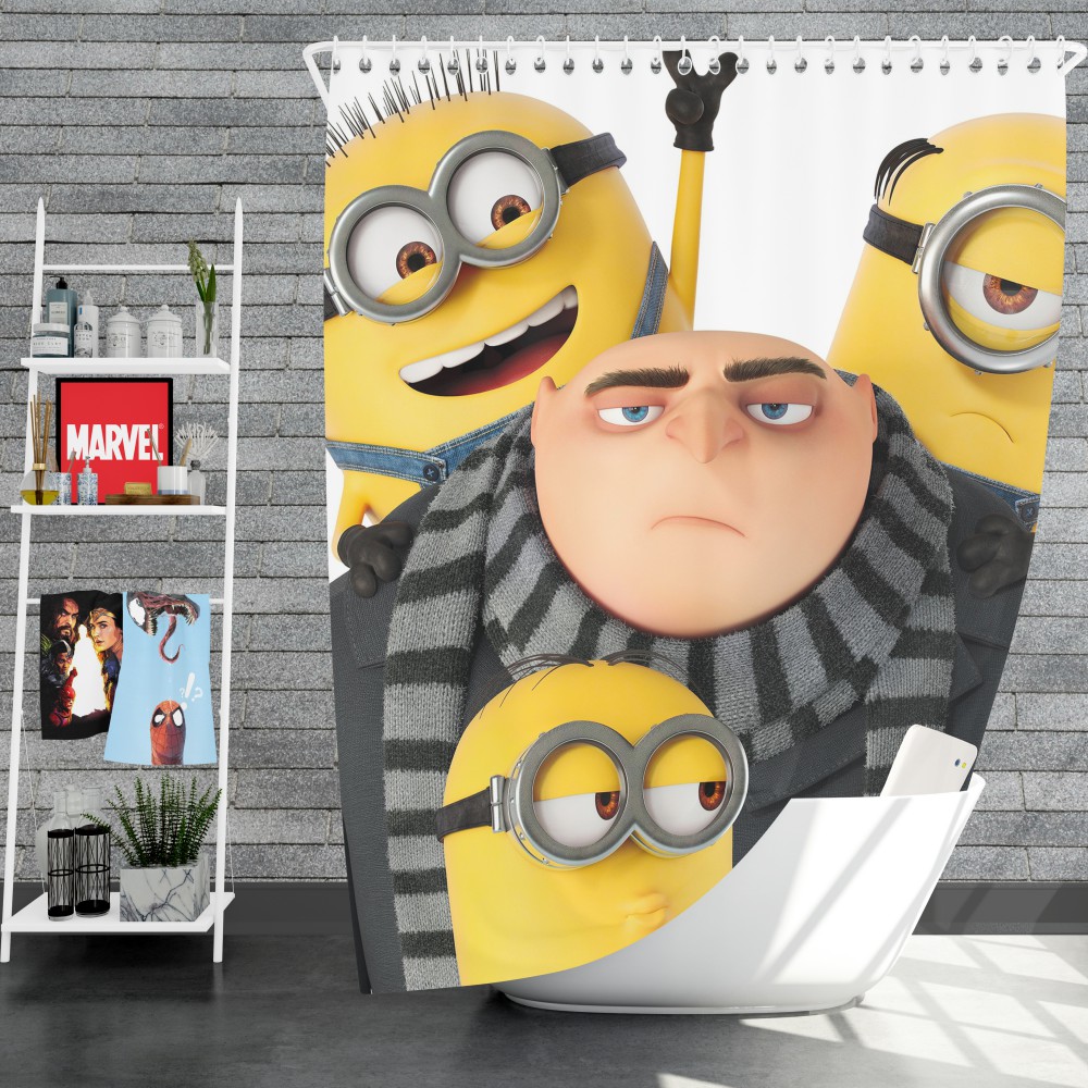 Despicable Me 3 Movie Bob Gru Kevinstuart Shower Curtain