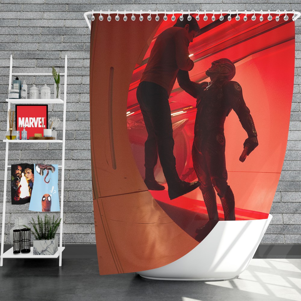 Star Trek Beyond Movie Chris Pine Idris Elba Shower Curtain