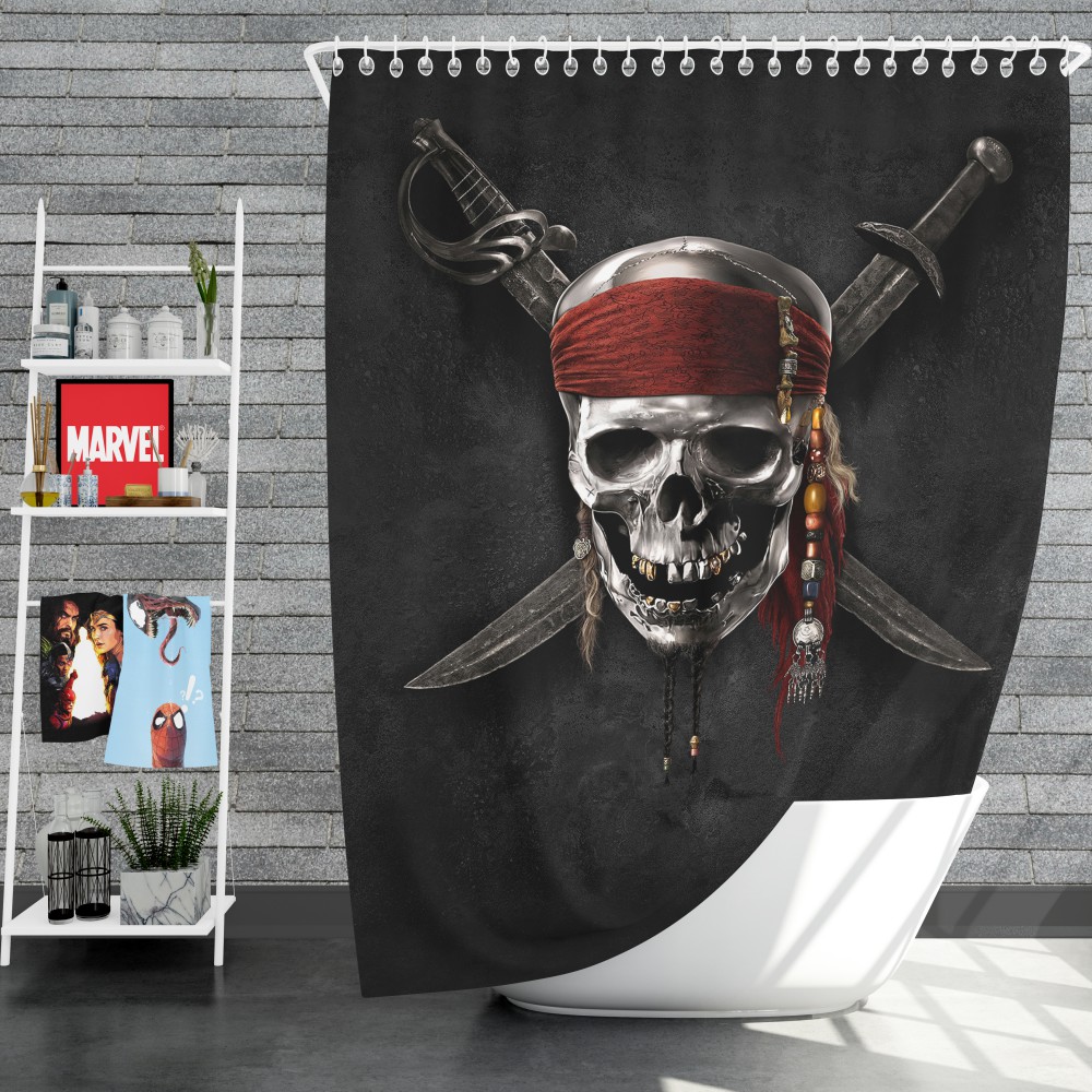 Pirates Of The Caribbean Movie Dead Skull Shower Curtain
