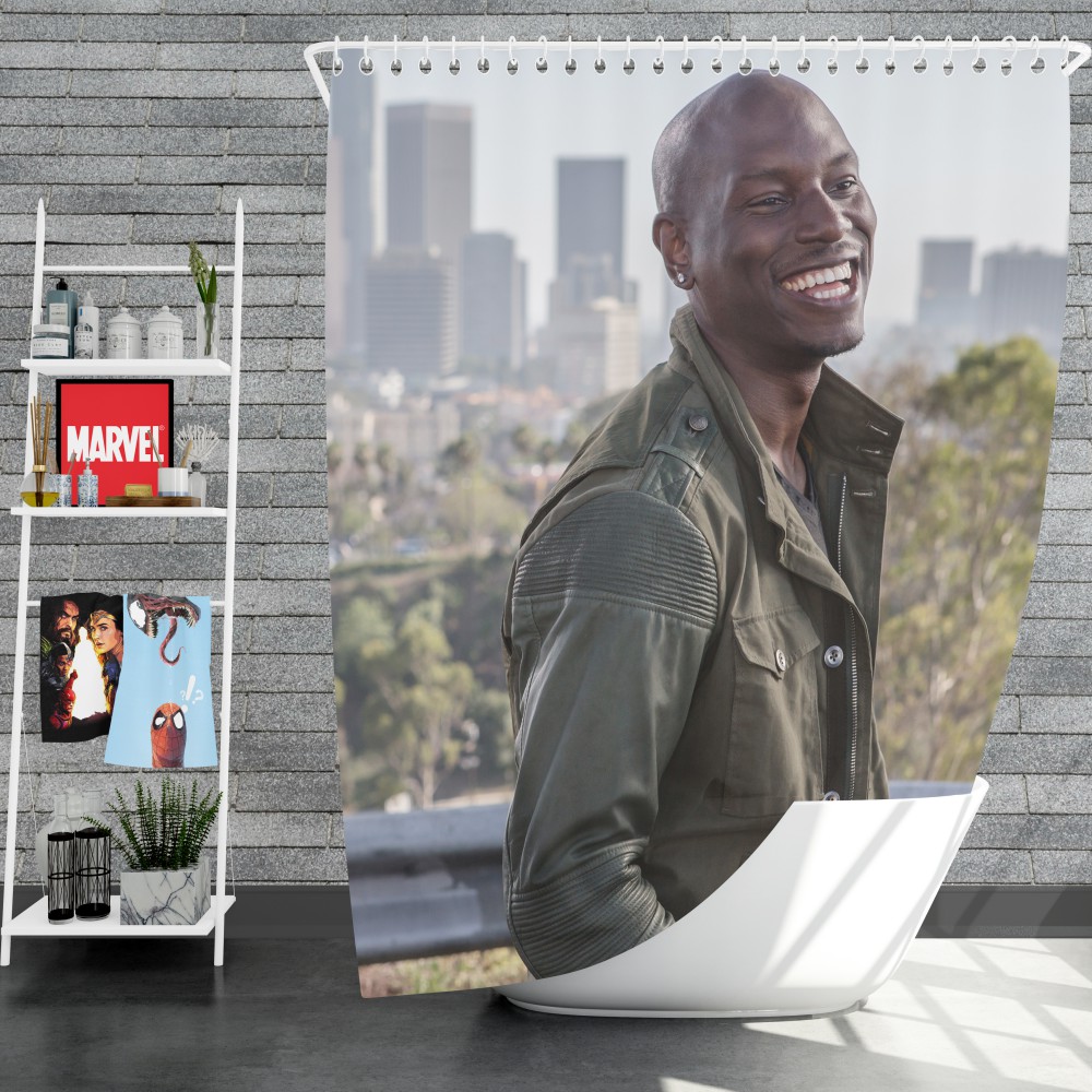 Roman Pearce Tyrese Gibson In Furious 7 Fast & Furious Shower Curtain