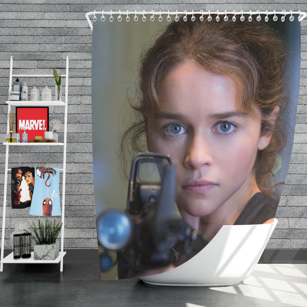 Sarah Connor Emilia Clarke In Terminator Genisys Movie Shower Curtain