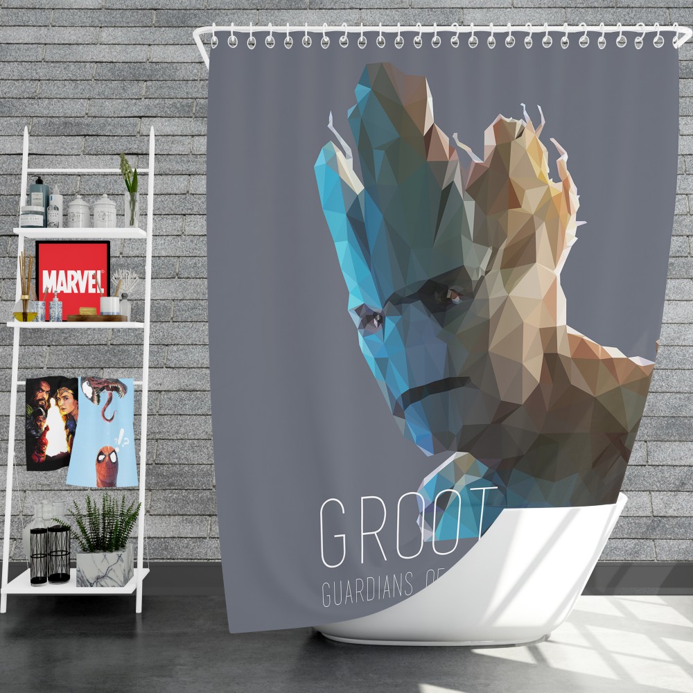 Groot In Guardians Of The Galaxy Movie Marvel Shower Curtain