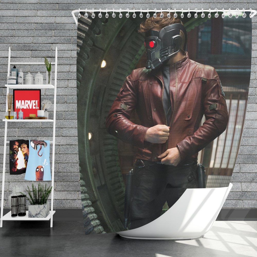 Star Lord Peter Quill Guardians Of The Galaxy Movie Chris Pratt Shower Curtain