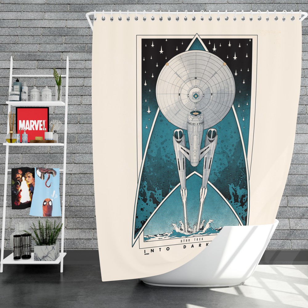 Star Trek Into Darkness Movie Starship Uss Enterprise Ncc-1701 Shower Curtain