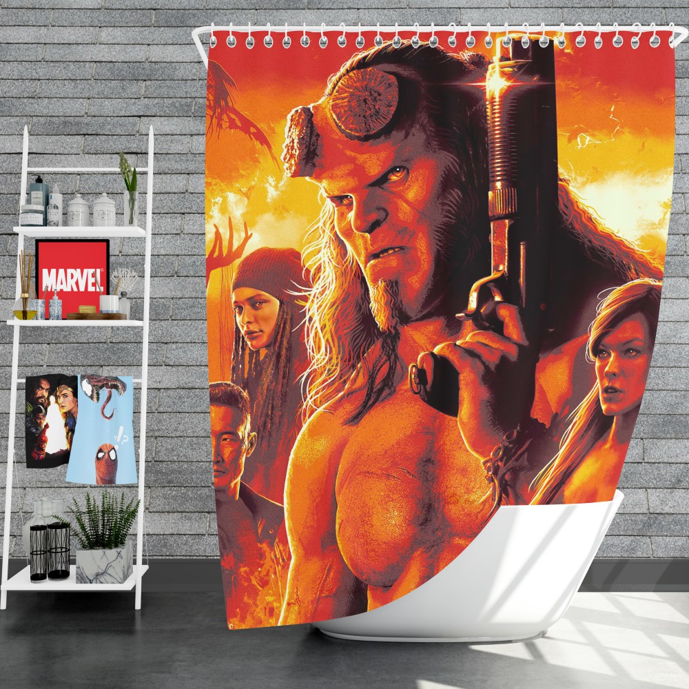 Hellboy 2019 Movie Milla Jovovich David Harbour Ian Mcshane Shower Curtain