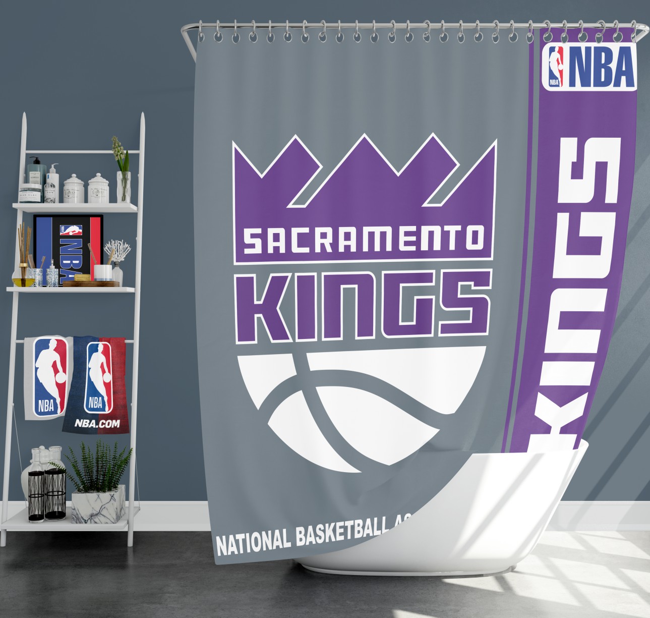 Sacramento Kings Nba Basketball Bathroom Shower Curtain