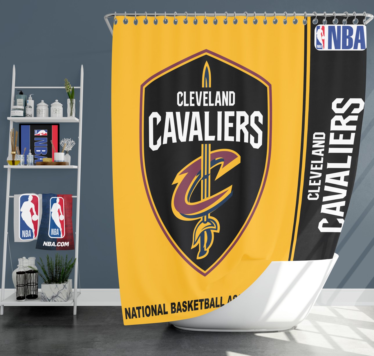 Cleveland Cavaliers Nba Basketball Bathroom Shower Curtain