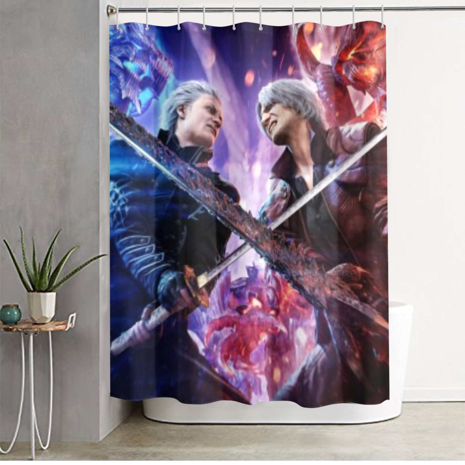 Dante Vs Vergil Devil May Cry Shower Curtain