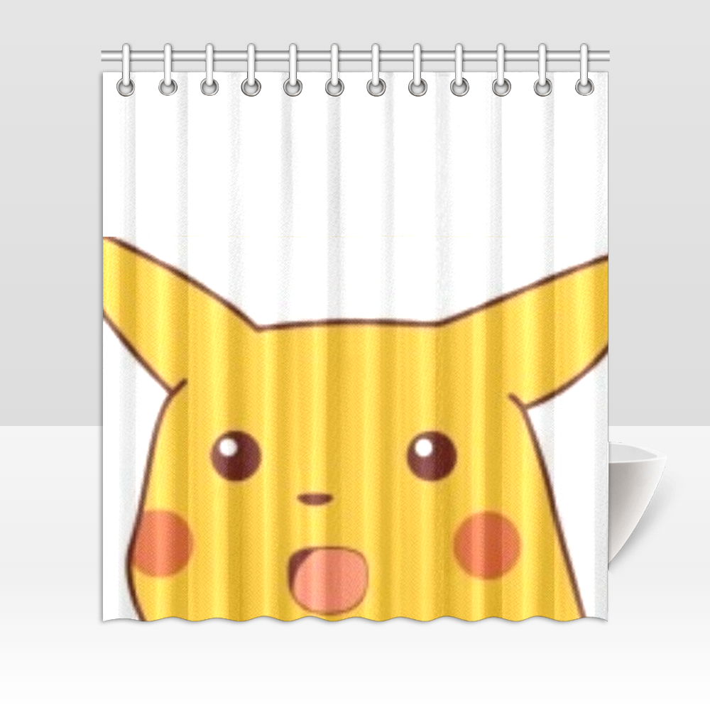 Surprised Pikachu Meme Shower Curtain