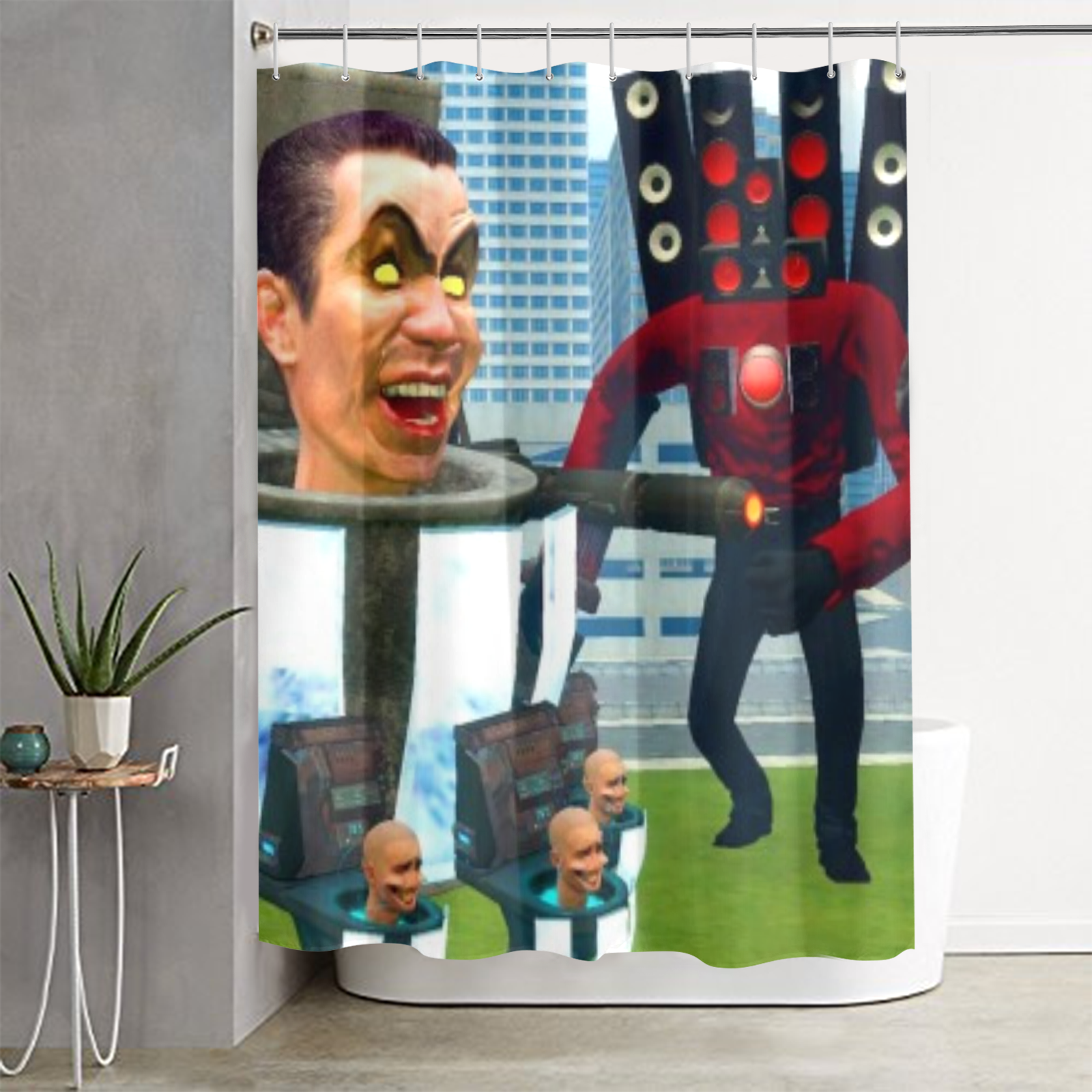 Skibidi Toilet Shower Curtain