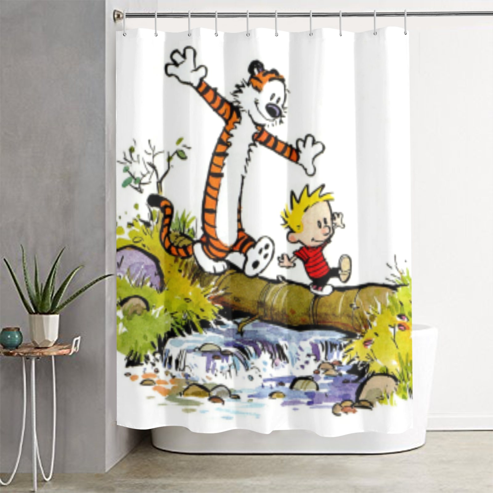 Calvin And Hobbes Shower Curtain