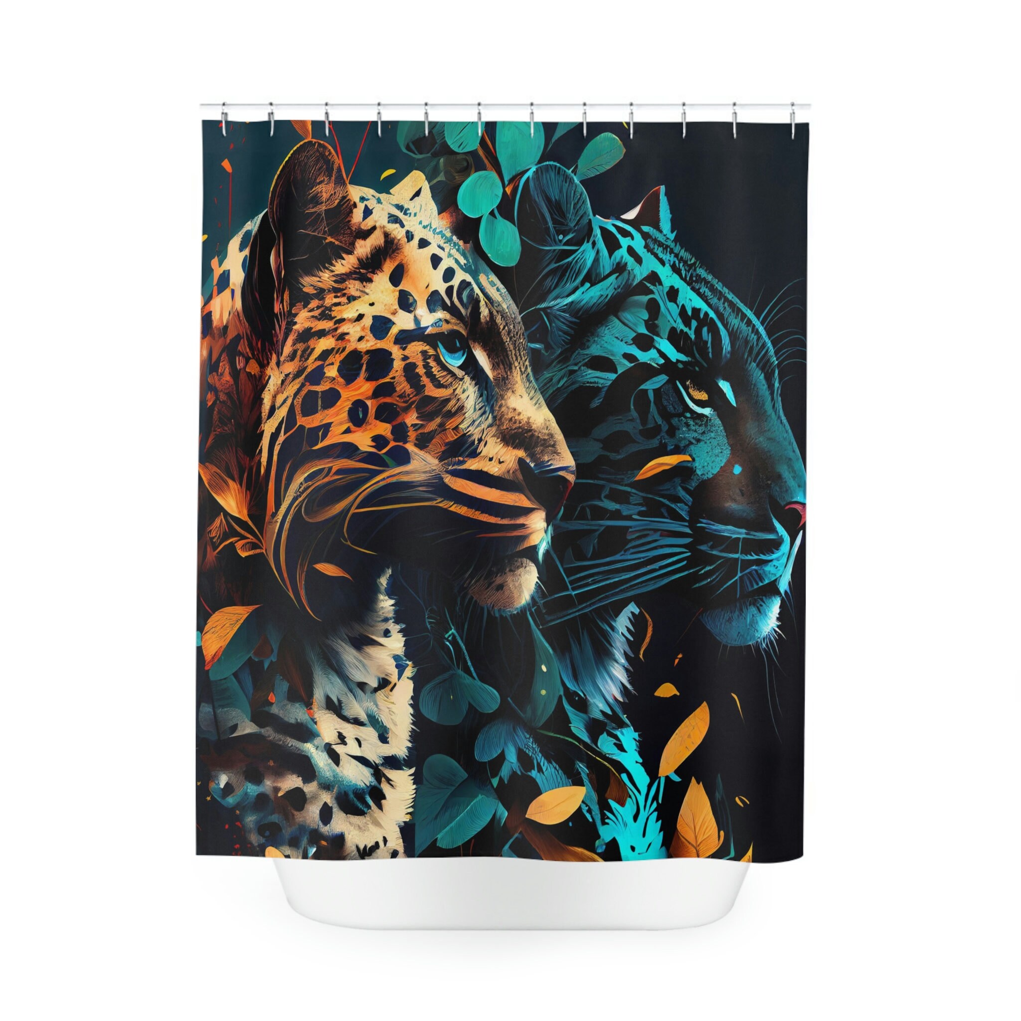 Bold Wildcat Design Shower Curtain For Cat Lovers