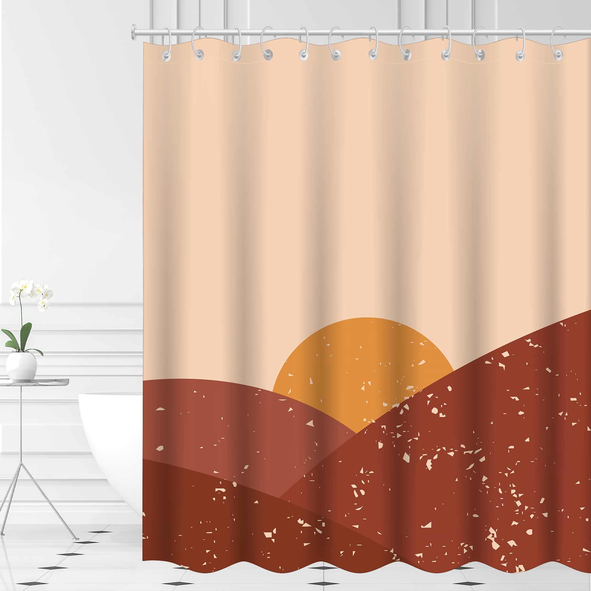 Sunset Modern Fabric Boho Shower Curtain For Bathroom Decor